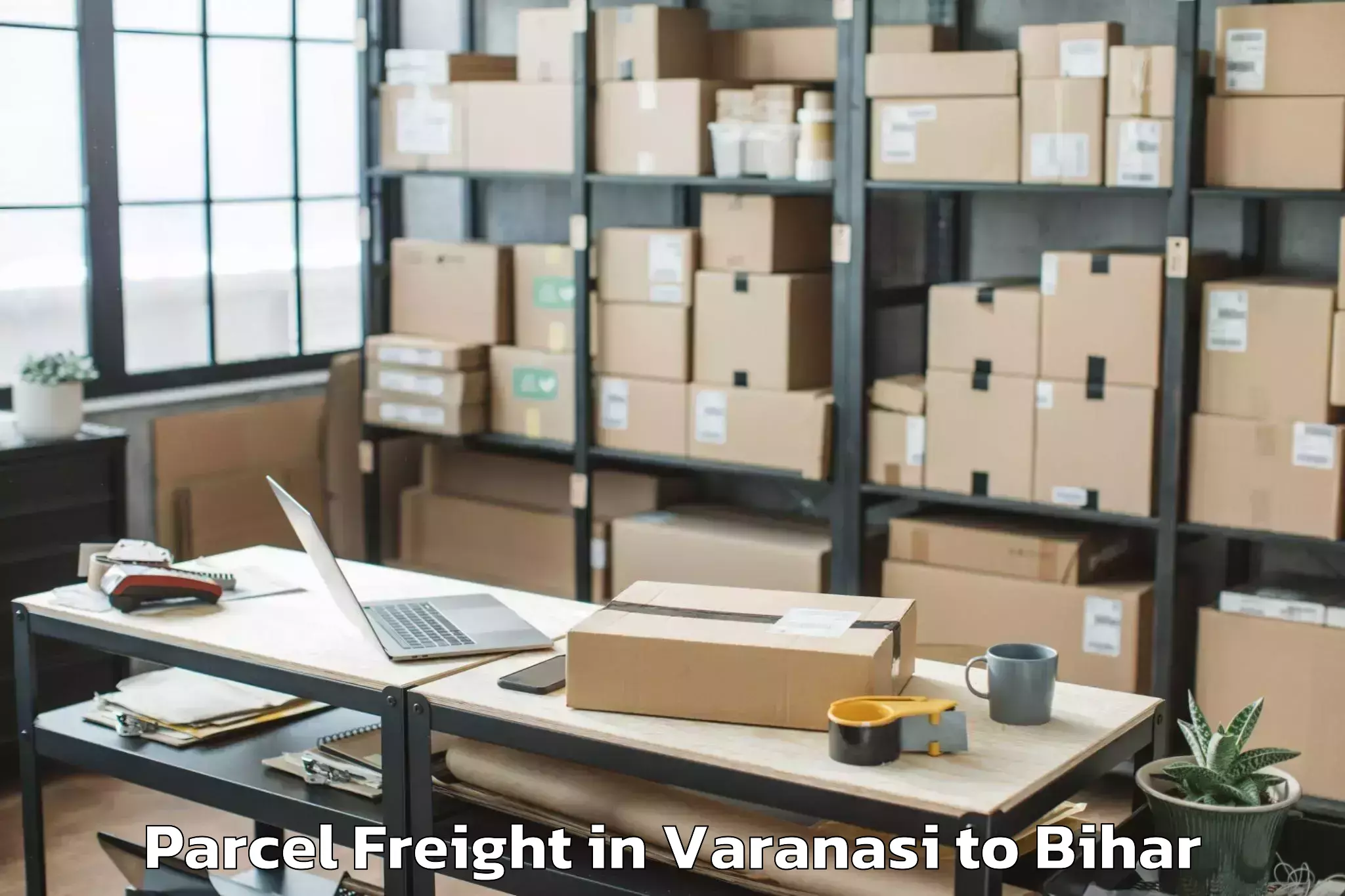 Book Varanasi to Barharia Parcel Freight